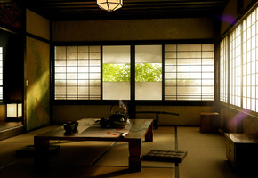 Чаепитие, интерьер, утро