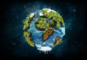 континенты, материки, планета, Земля, растения, космос