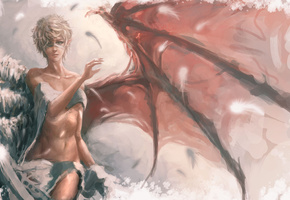 ангел, Крылья, девушка