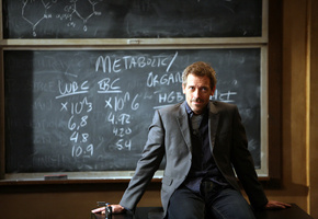 Доктор, хью, хаус, лори, трость, серый, стол, доска