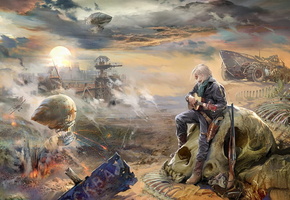 череп, мужчина, Технотьма, с гитарой, роман