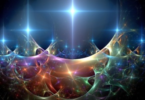 волны, огоньки, Абстракция, искры