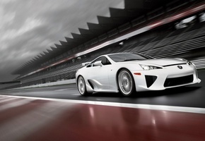 Lexus, lfa, белый, скорость