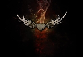 крылья, дым, Сердце
