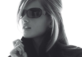 черный и белый девушку, Очки