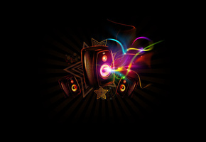 Колонка, волны, звезды, звук