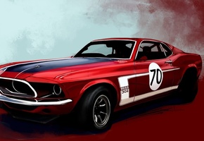 рисунок, Авто, красный