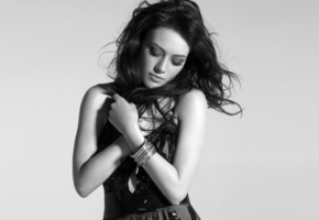 фото, брюнетка, Черно-белое