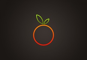 Апельсин, листик, фон