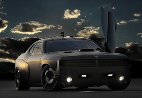 Авто, облака, вечер, броня