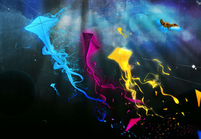 воздушный змей, текстура, Синий