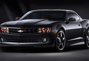 мускул-кар, camaro, черный, Chevrolet
