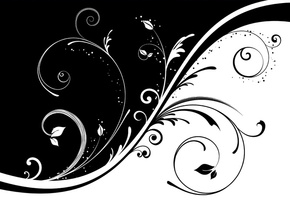 черно-белая, Узор, завитки