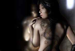 Michel victor oliveira, девушка, brazil, тату, дракон