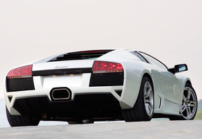 белая, Lamborghini, murcielago, фары