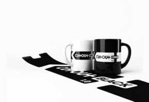 чашки, черно-белая, Кофе