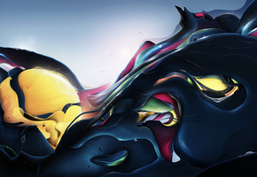 Цвета, свечение, изгибы, человек