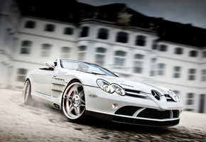 Brabus exclusive sport program, mercedes-benz slr roadster mclaren, white auto