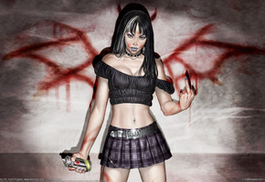 граффити, баллончик, Краска, фак, демон