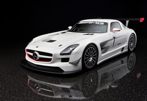 sls gtr, Mercedes-benz, белый