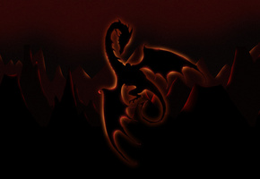 Дракон, рисунок, свечение