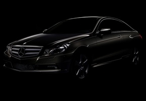 Mercedes-benz, черный, купе, e-class