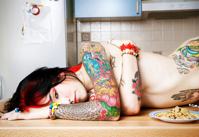 Suicide, tattoo, тату, татуировки, pin up, girls, девушка, кухня, пирсинг, пин ап