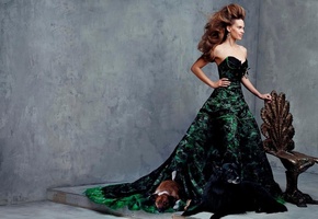 hilary swank, Платье, стул