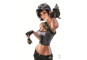 гранаты, взгляд, Девушка