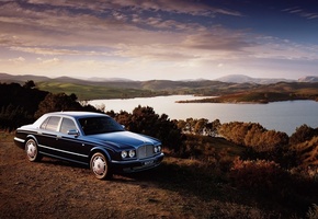 Bentley, arnage, озеро, облака