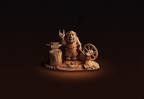 черный, высказывания, Минимализм, фон, статуэтка из дерева, надпись, мудрые