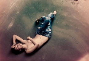 минимализм, джинсы, Девушка