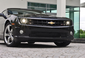 Chevrolet camaro kompressor, фары, огни, дорога