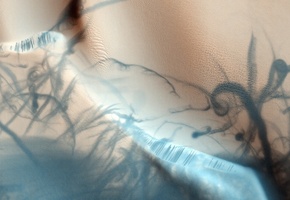 следы, песок, Марс