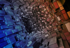 tunnel, красный, Blue, синий