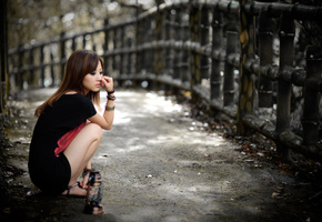 улица, грустный взгляд, Азиатка