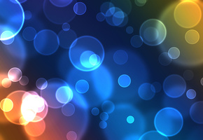 окружности, кружки, Bubbles, blue, свечение