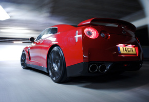 фара, gt-r, Nissan, красный