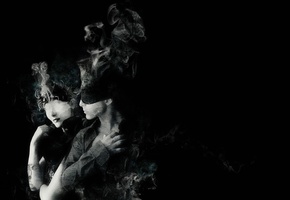 чёрно- белое, девушка. завязанные, Минимализм, глаза