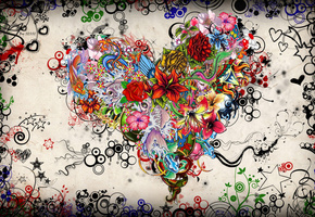 красочно, Звёзды, цветы, сердце, эмоции