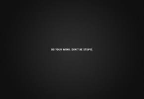 минимализм, do your work, do not be stupid, стимул, Надпись