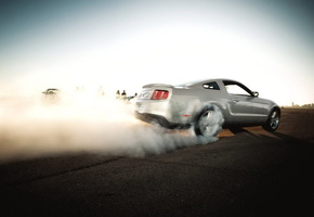 дрифт, Тачка, асфальт, солнце, город