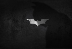тёмный рыцарь, логотип, Бэтмен, тень