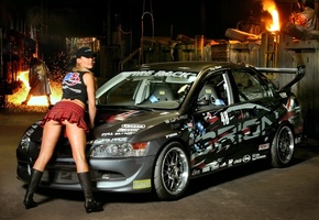 Машина, девушка, спортивная