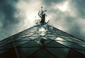 серый, Стиль, небо, фантастика