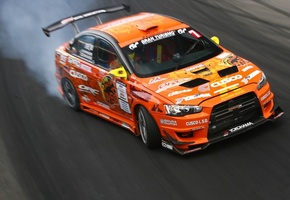 авто, lancer, Mitsubishi, занос