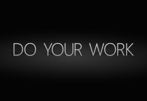 надпись, Do your work, черный
