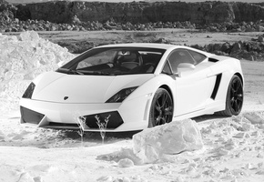 cars, snow, gallardo, Lamborgini