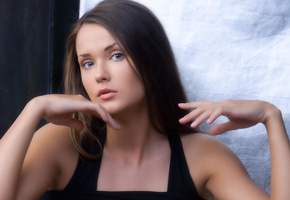 девушка, брюнетка, взгляд, Chantelle