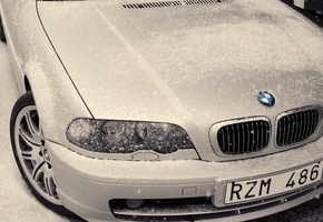 winter, Bmw, white